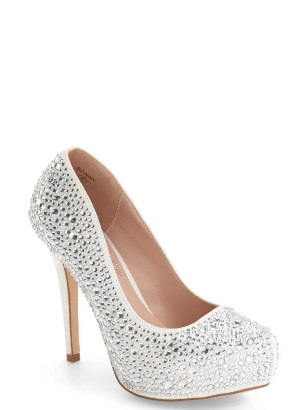 Lauren Lorraine New Crystal Jewel Stiletto Heel Platform Pump White Women's 11